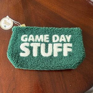 Green 'Game Day Stuff' Sherpa Cosmetic Pouch